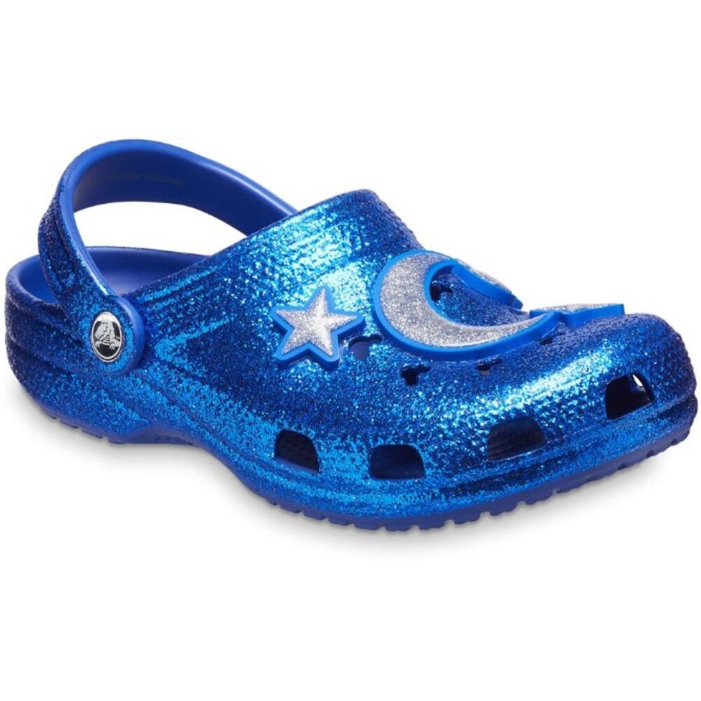 Disney Mickey Mouse Wishes Come True Blue Glitter Adult Clogs by Crocs NWT M4/W6 - Picture 3 of 3